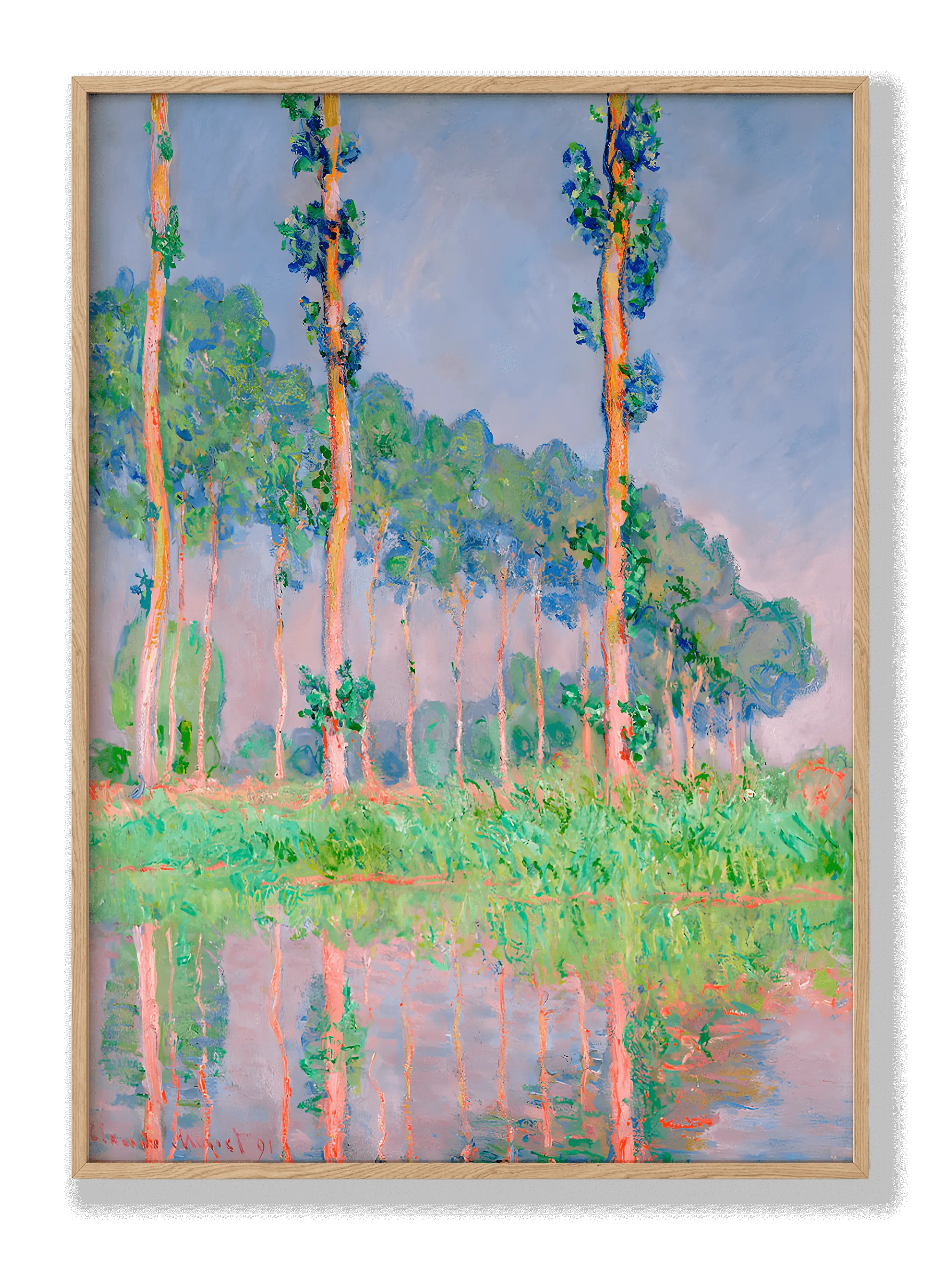 Claude Monet - Poplars, Pink Effect Poster