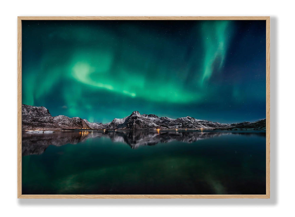 Lofoten Aurora Reflection Poster
