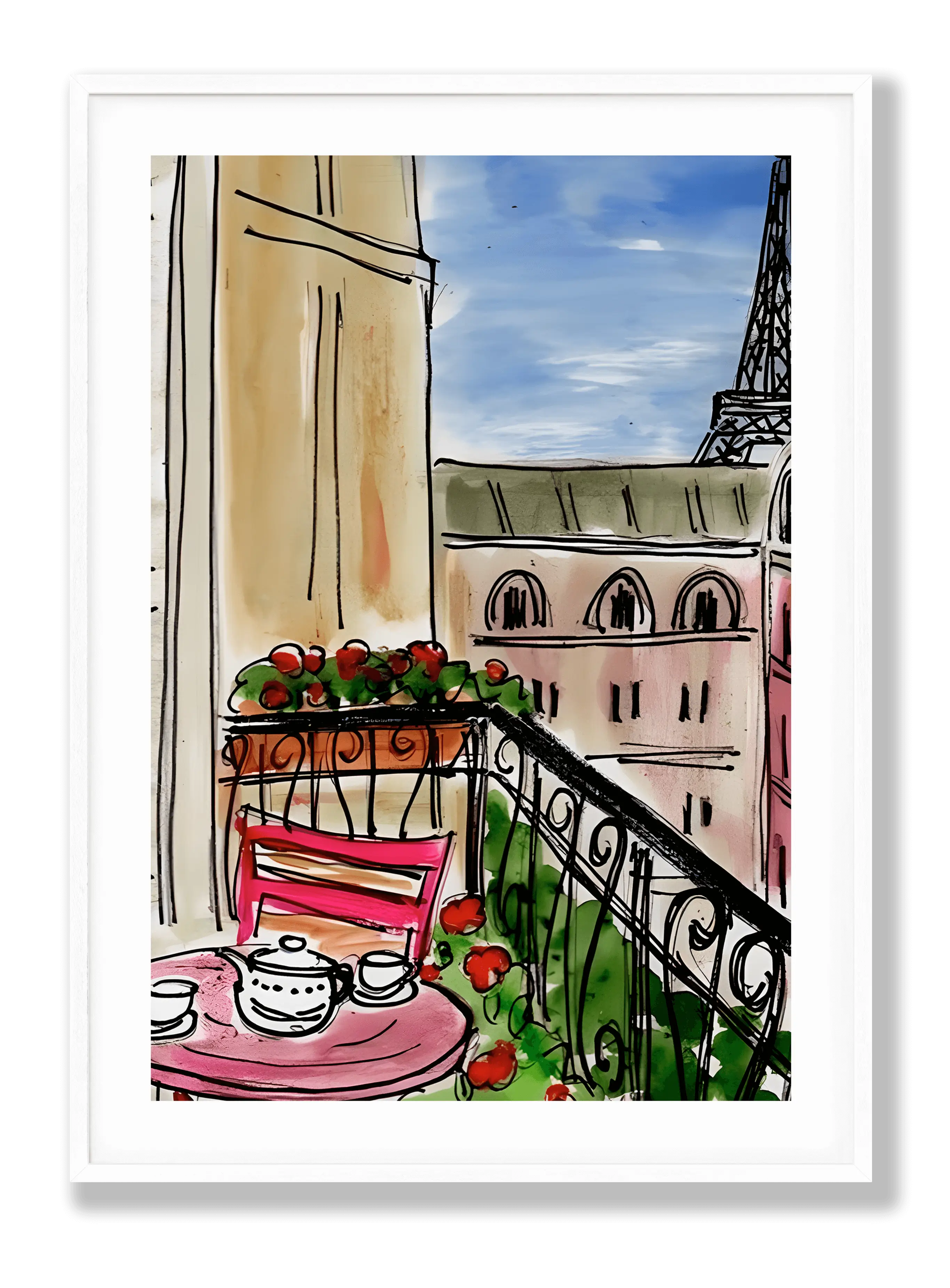Balkon in Paris Poster