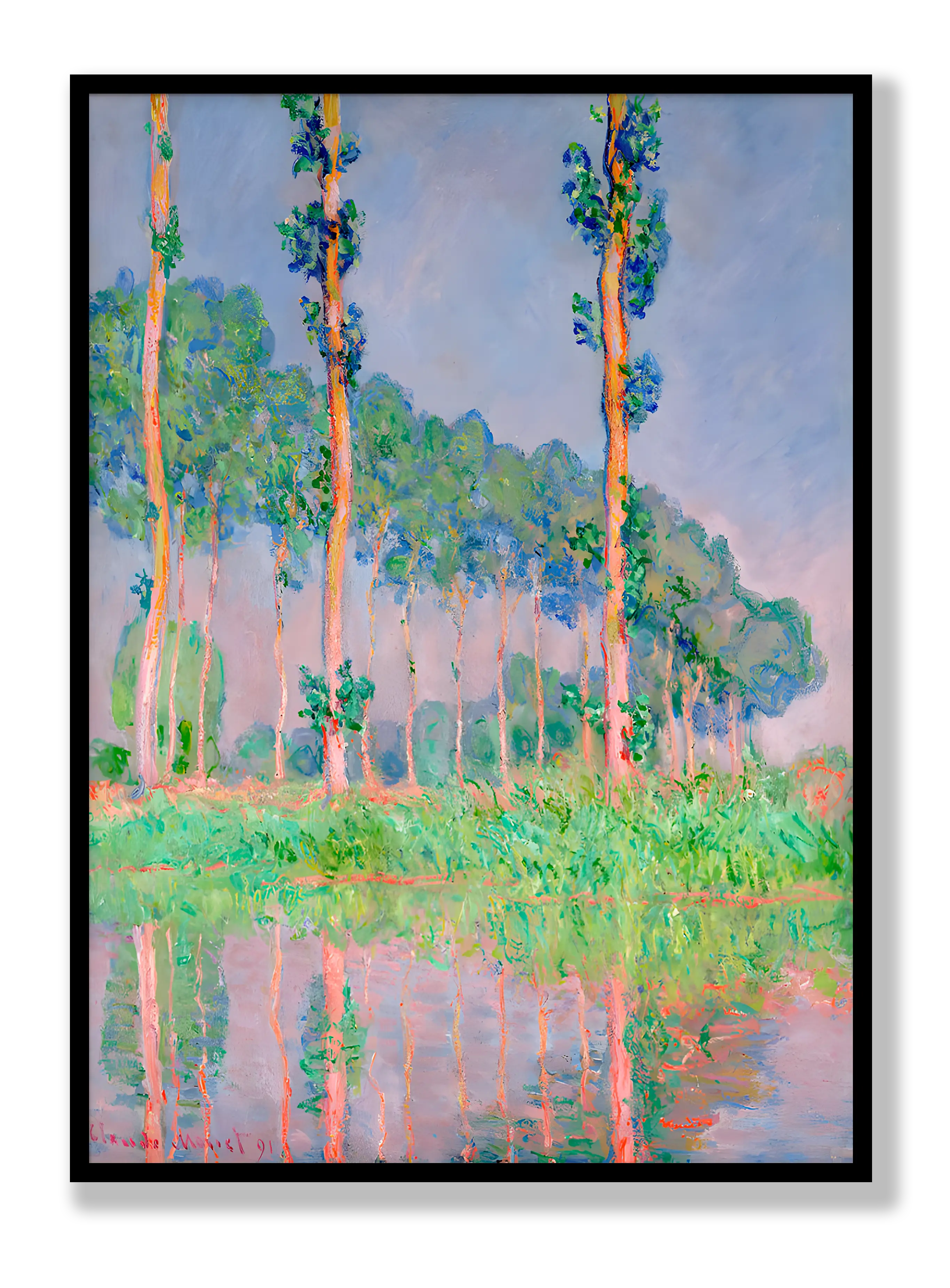 Claude Monet - Pappeln, Rosa-Effekt Poster