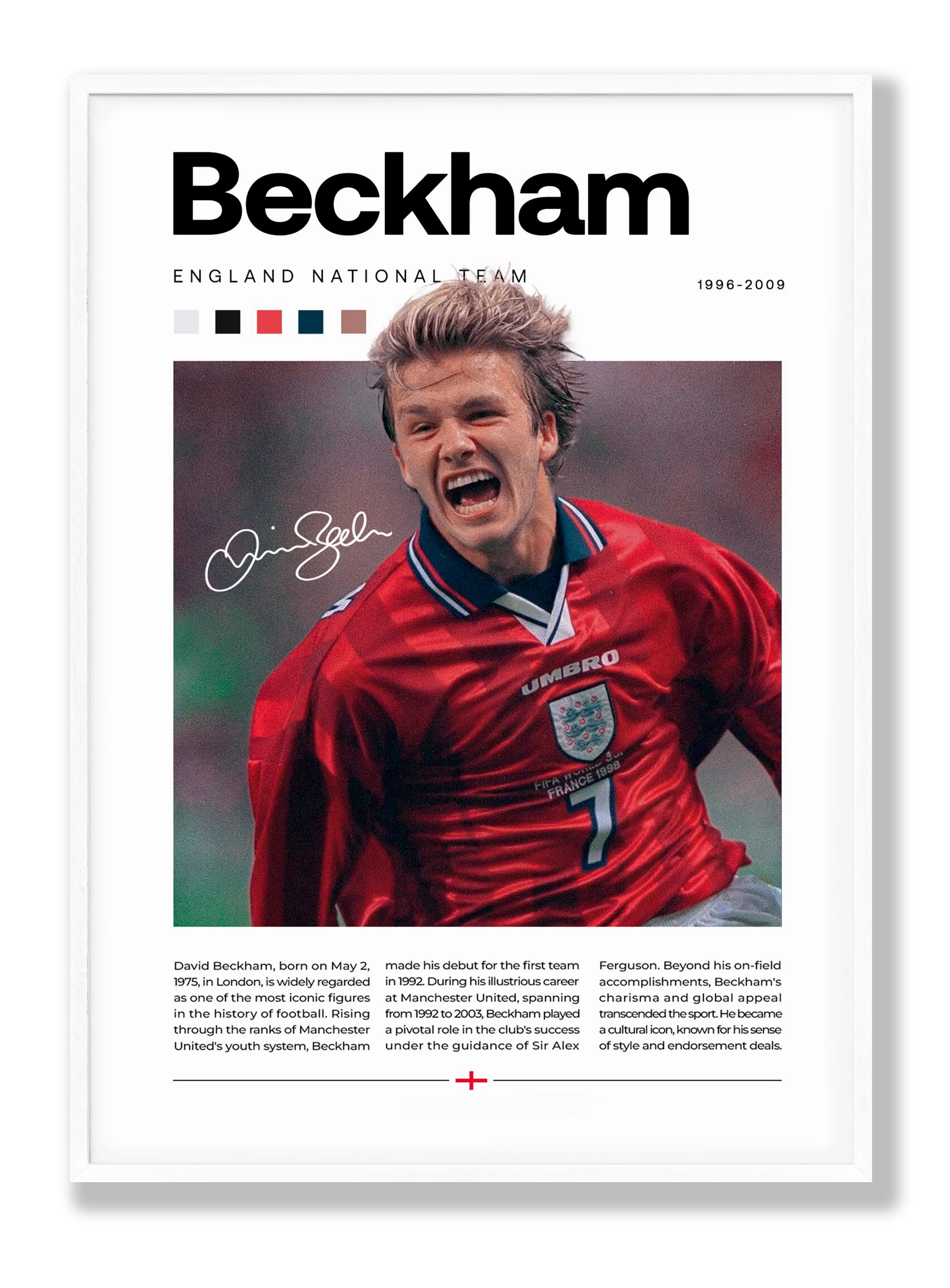 Beckham - England Poster