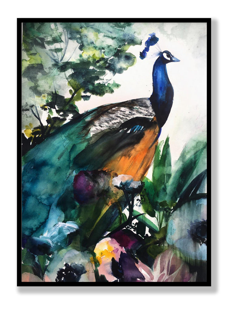 Peacock Garden Poster